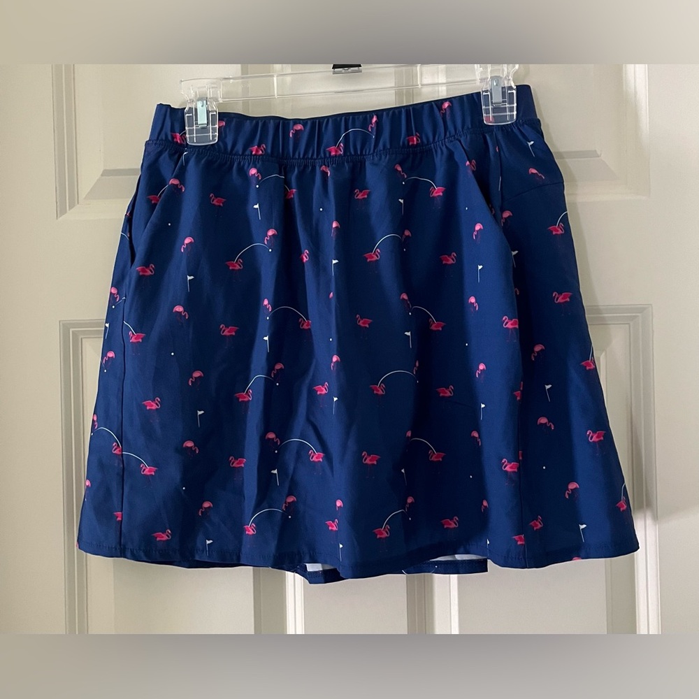 Women’s Kyodan Golf Skort Size Small Blue with Pink Flamingo print activewear